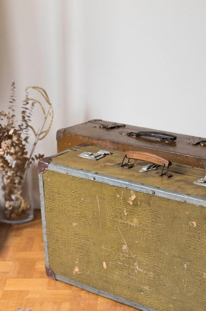 Antique suitcase - vintage travel trunk