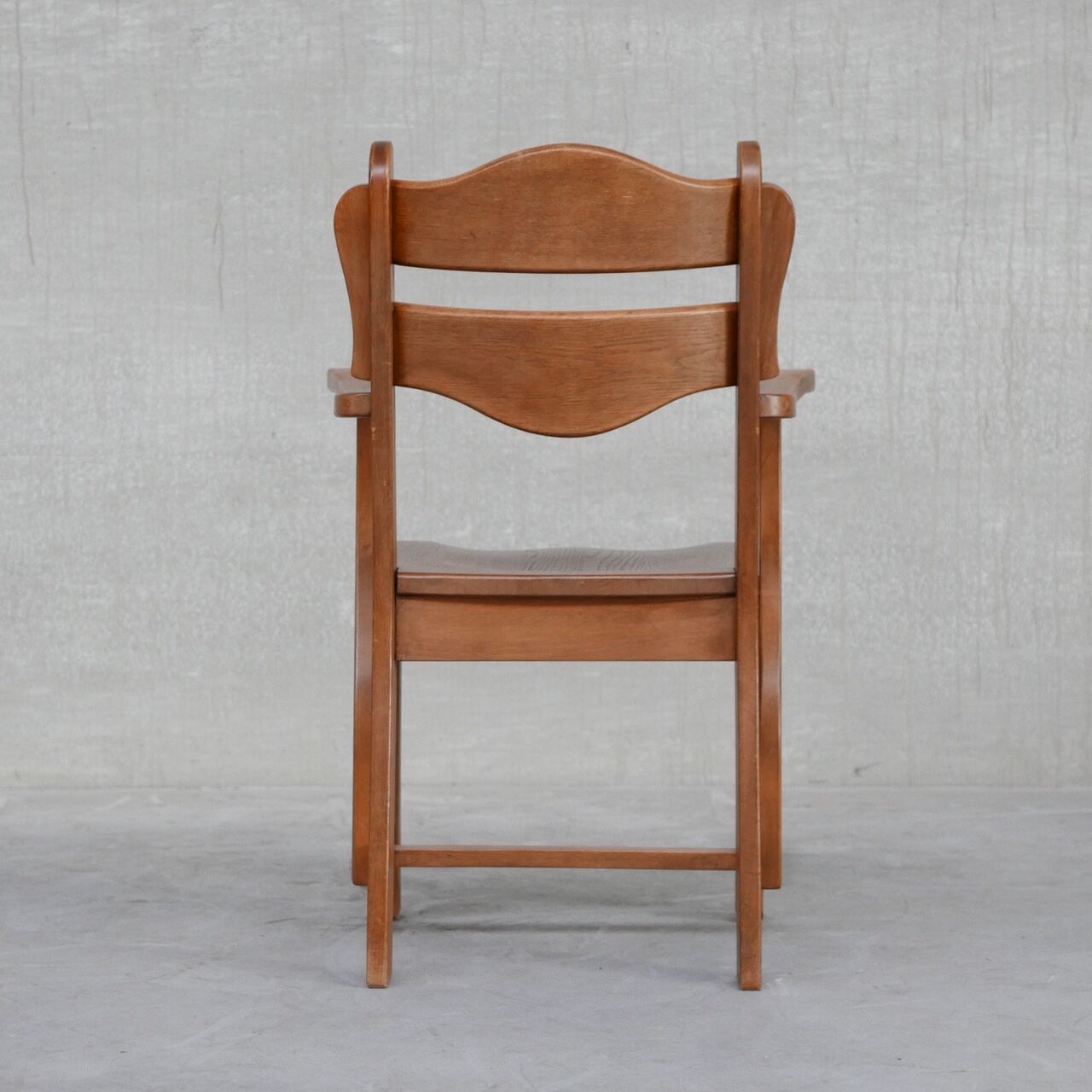 Dutch solid oak mid-century armchair