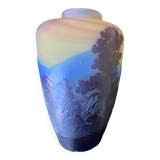 Gallé Blue Line Vase from the Vosges