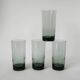 set of 4 Long Drink glasses in smoked glass Design 1970