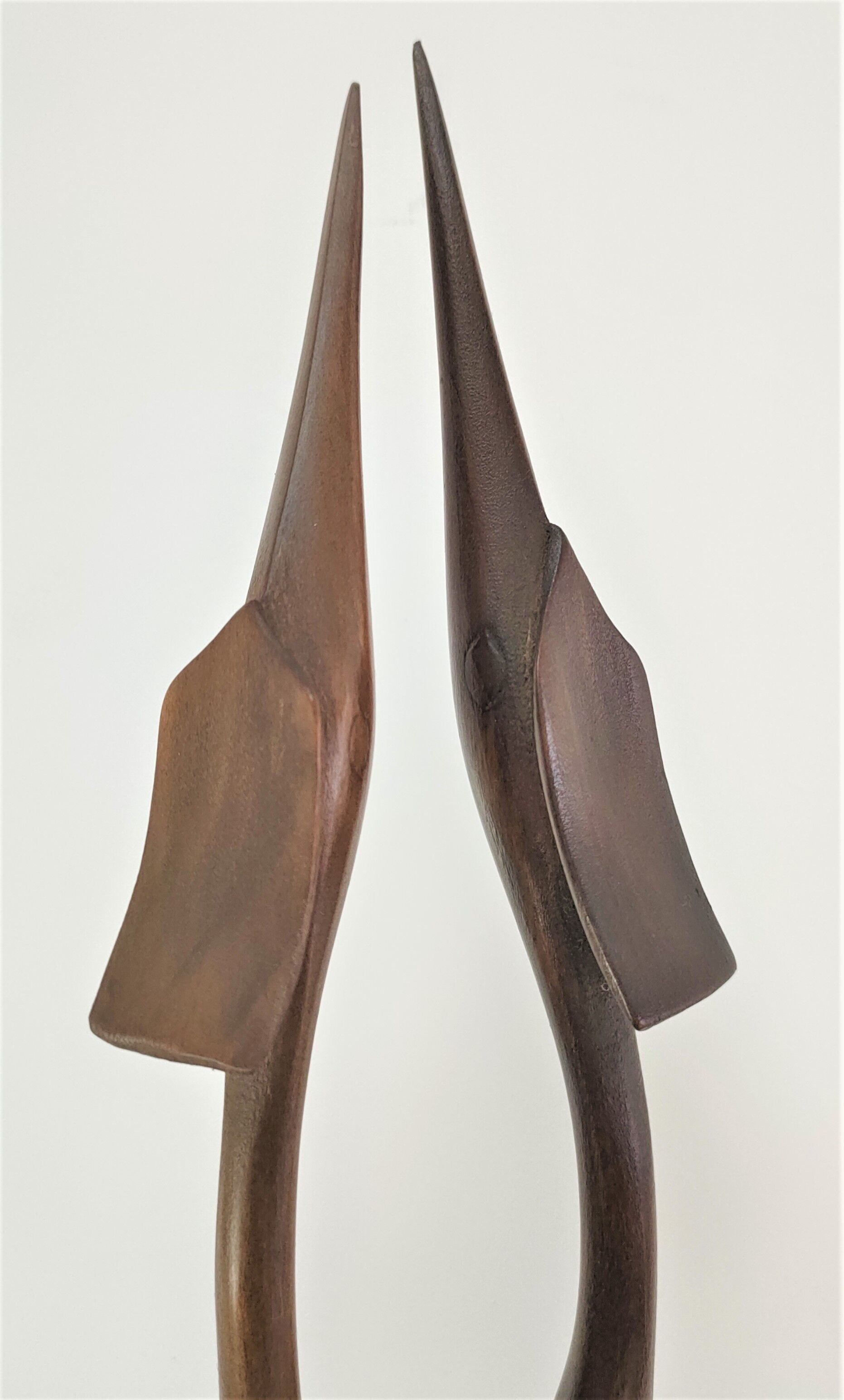 Pair of birds sculptural solid wood design 60s-70s