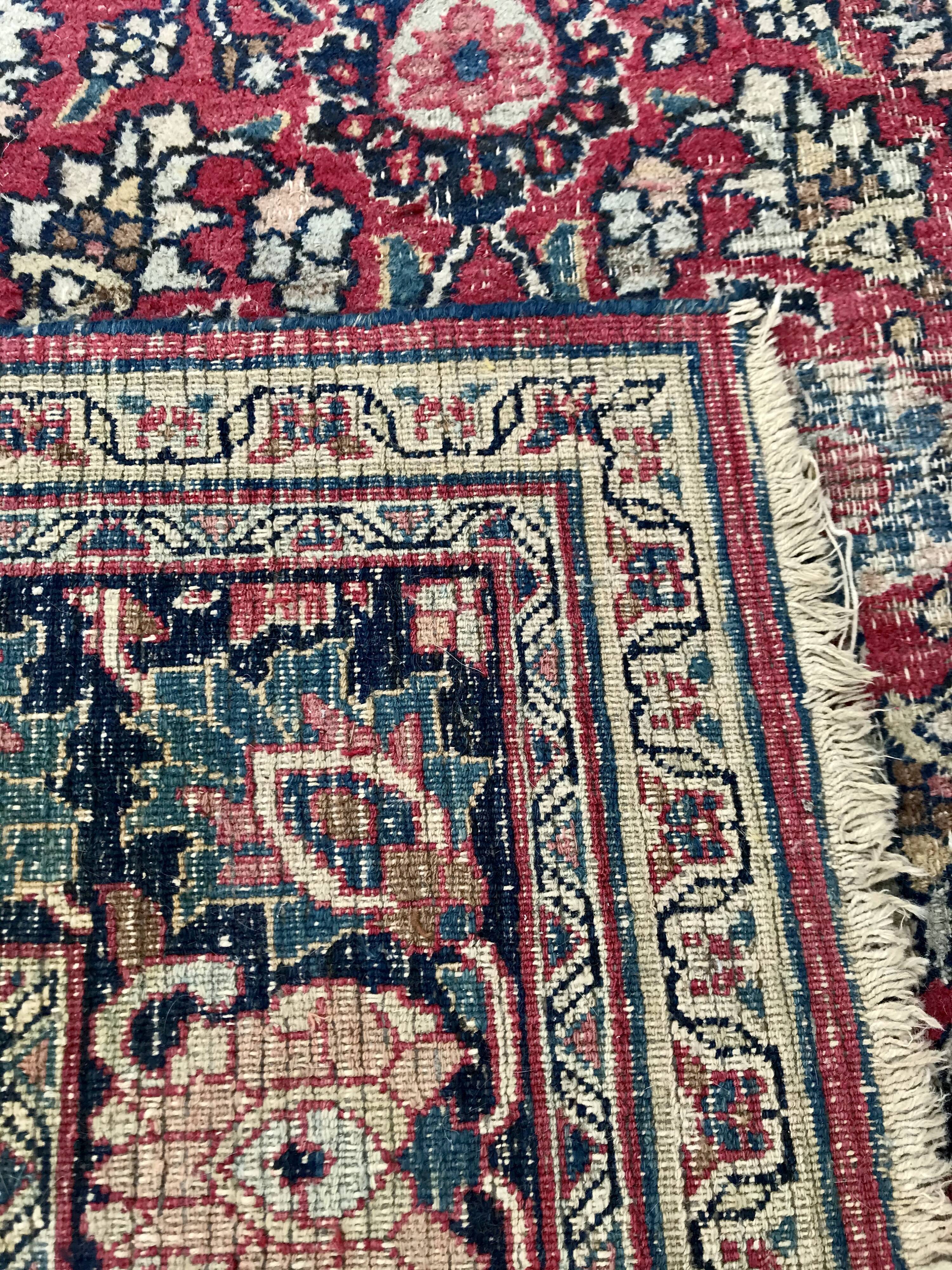 Ancient Iranian wool carpet 213x130cm