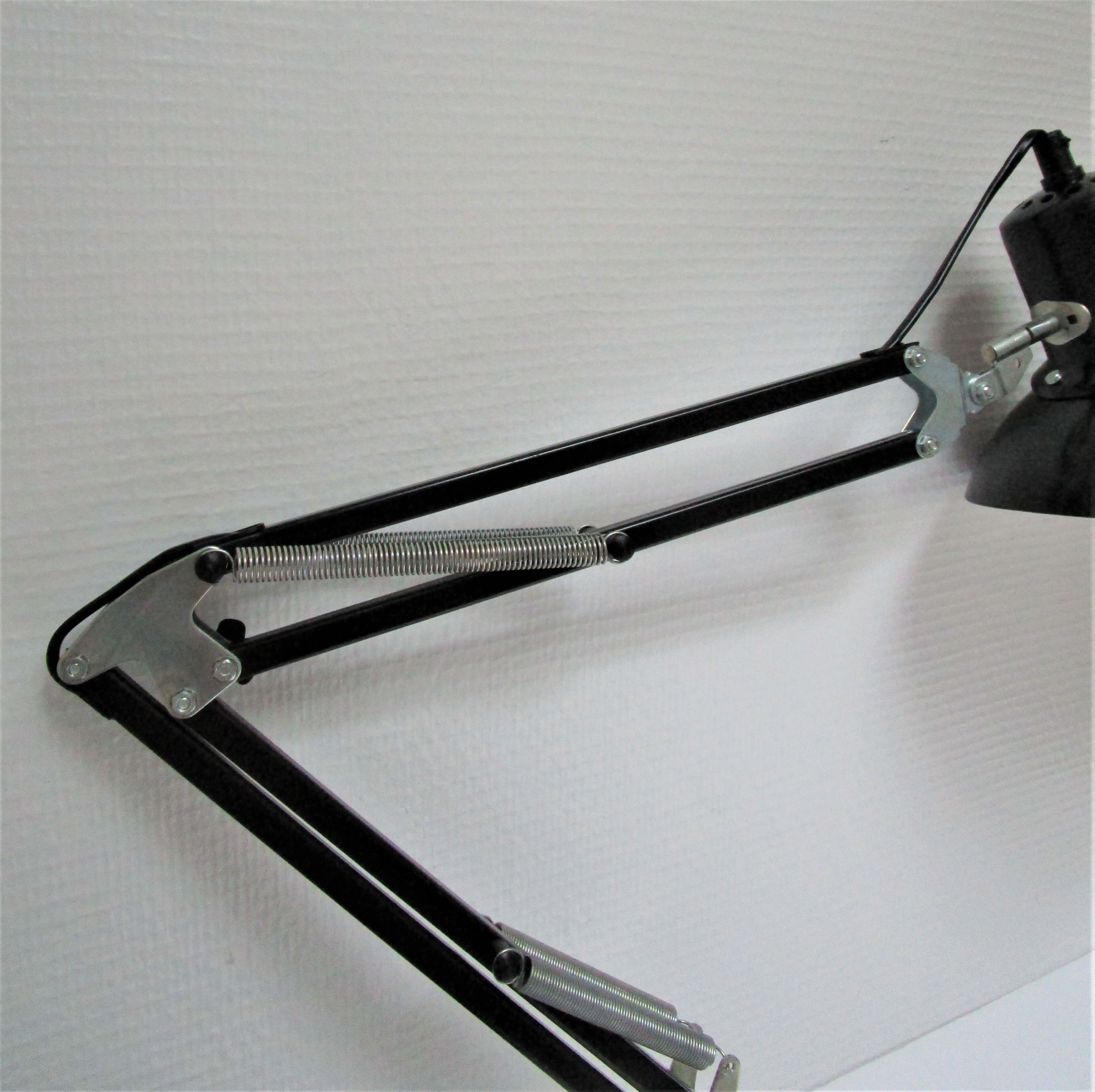 Lamp architect metal black design Aluminor vintage