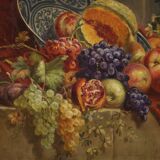Tableau signé nature morte huile sur toile