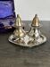Vintage Salt and Pepper Shaker Set on Tray