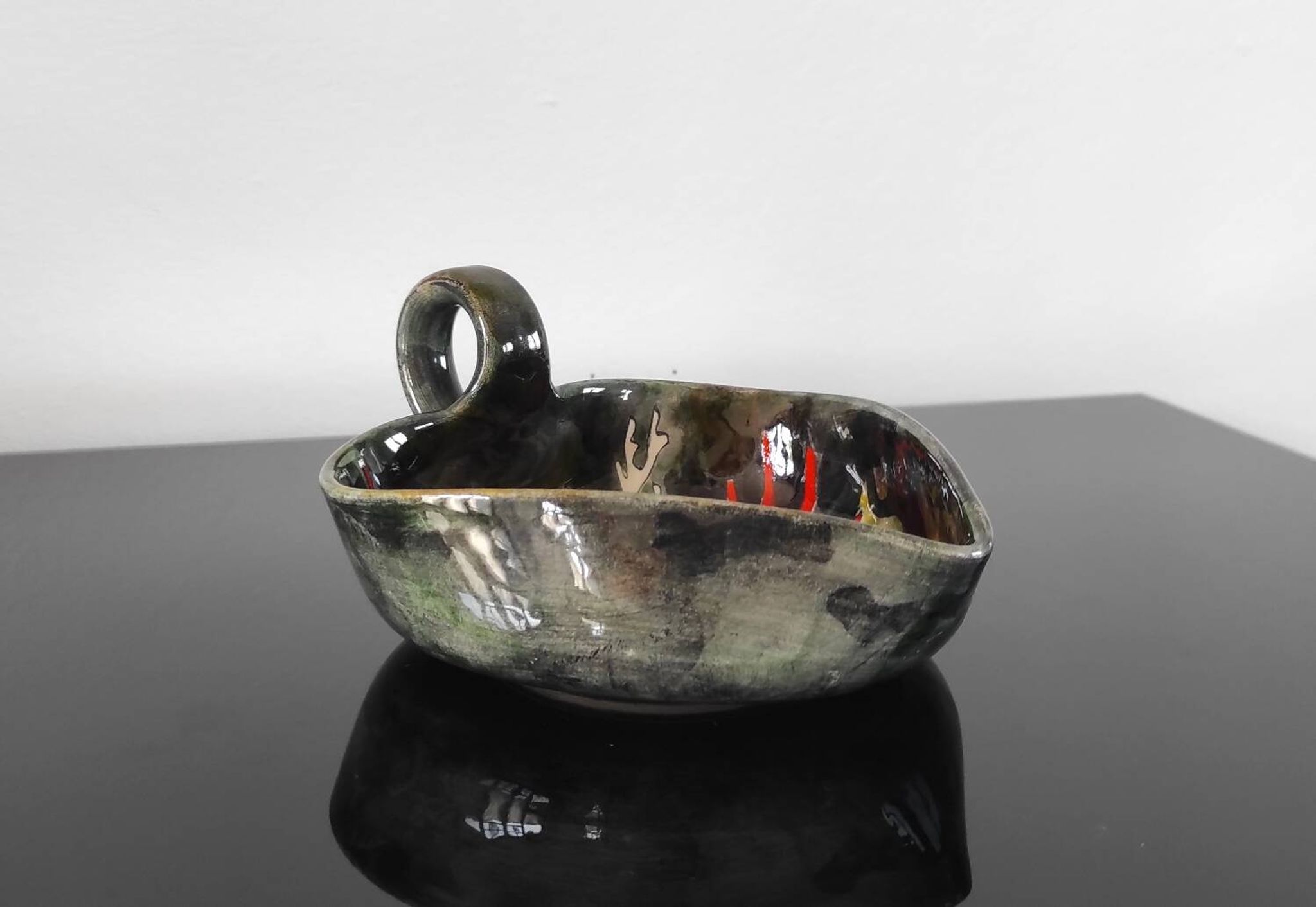 Vintage handmade dish/trinket bowl - signed Marie Louise Impe