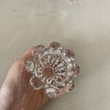 Set of 3 old glass candlesticks