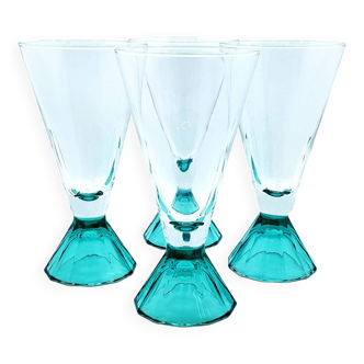 Teal cocktail glasses