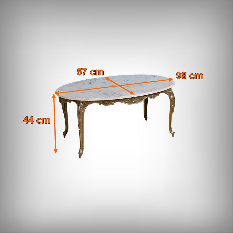 Marble and brass coffee table, Louis XV style – mid 20th century