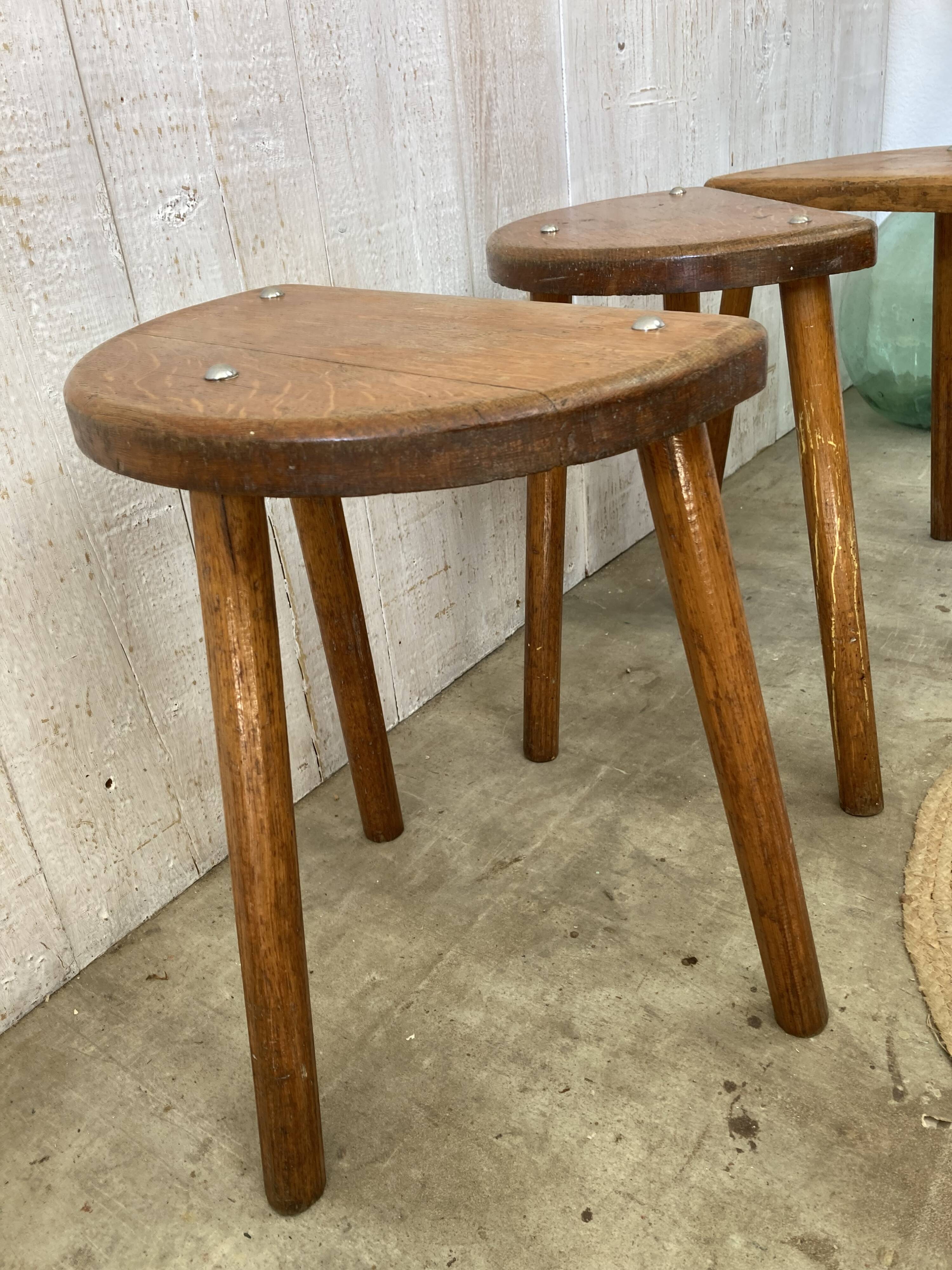 Set of 3 tripod stools