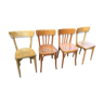 Set of four mismatched bistro chairs