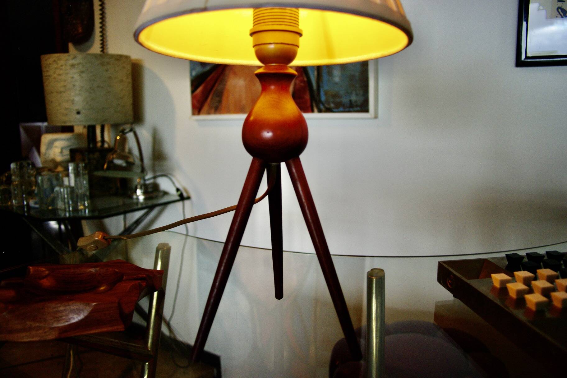 Vintage solid teak lamp by severin hansen 1960