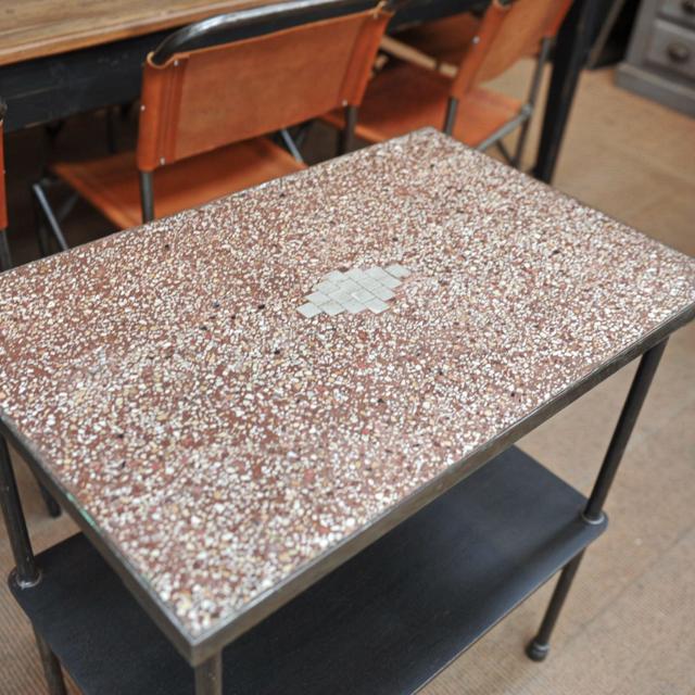 Double metal and granito console around 1920