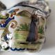 Breakfast set duo Desvres Fourmaintraux regionalist decoration