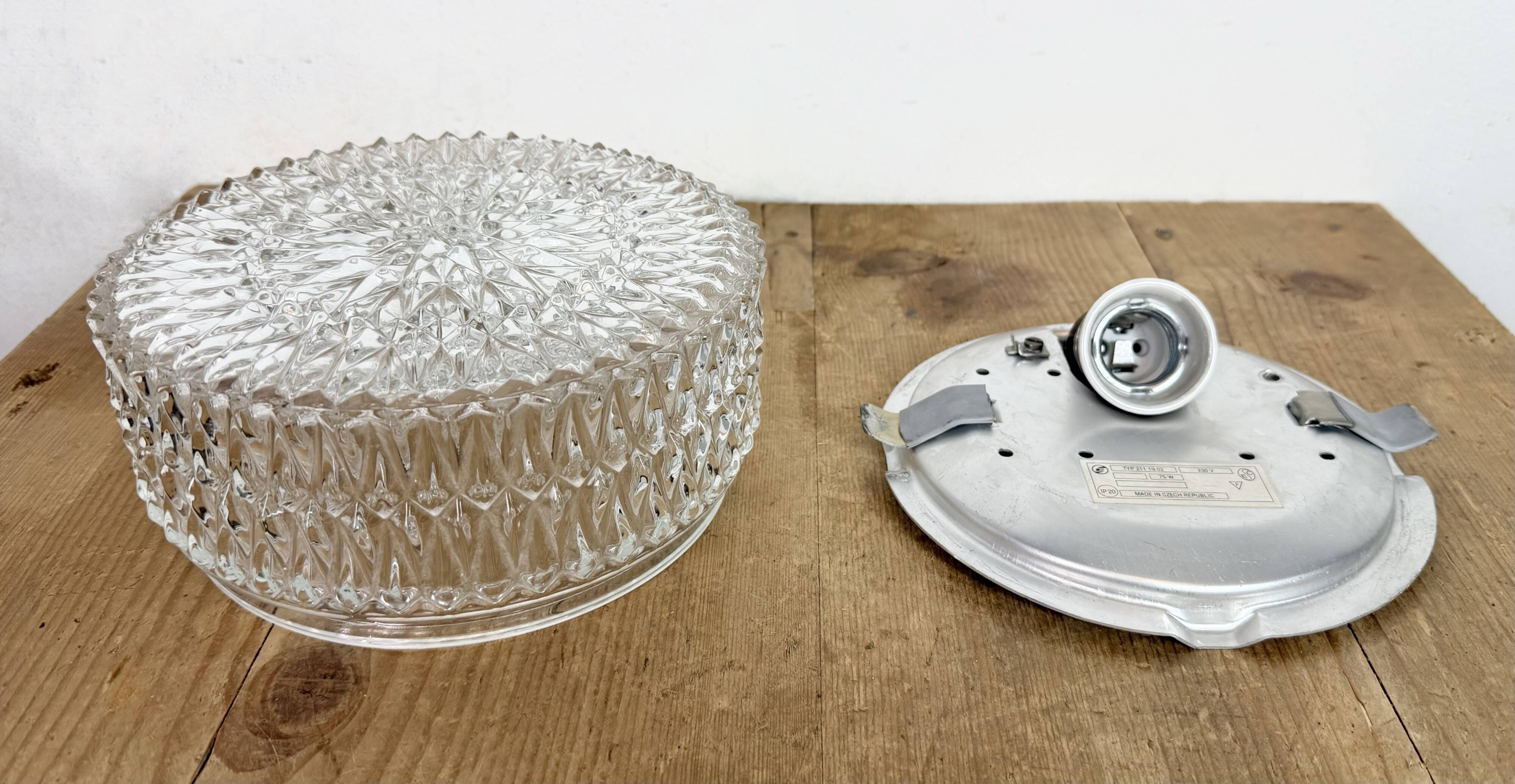 Vintage Glass Wall Or Ceiling Light, 1970s