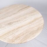 Pedestal dining table in travertine, Stone International, Italy, 1970s