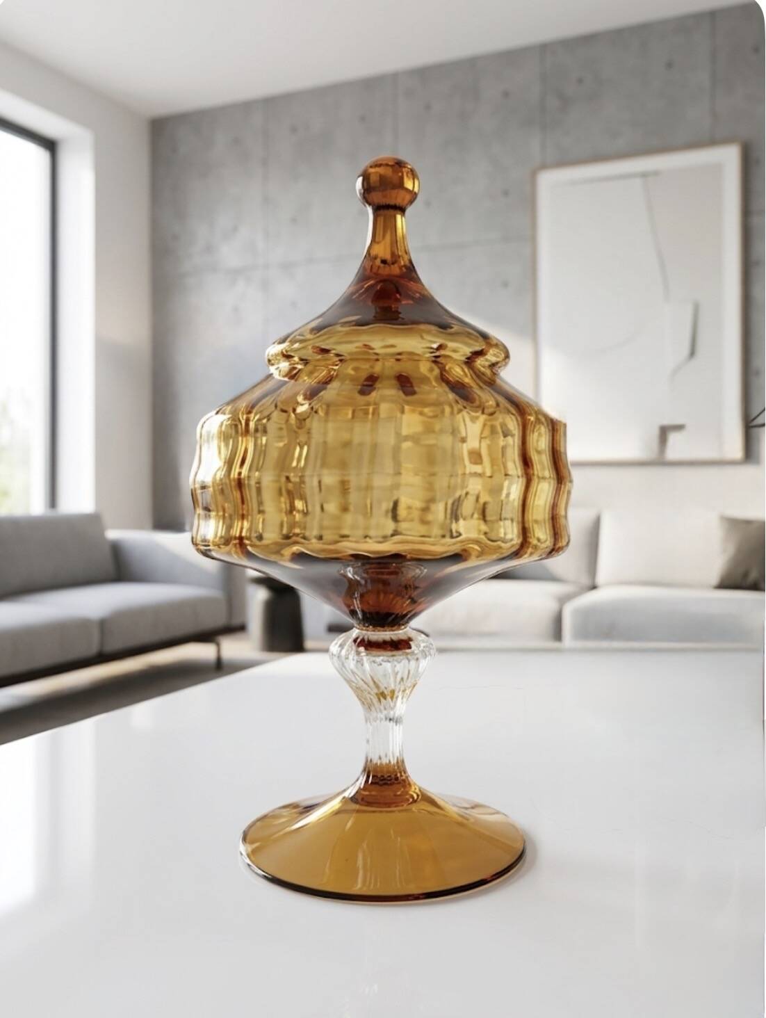 Amber glass dragée / sweet box Empoli (Italy) - Years