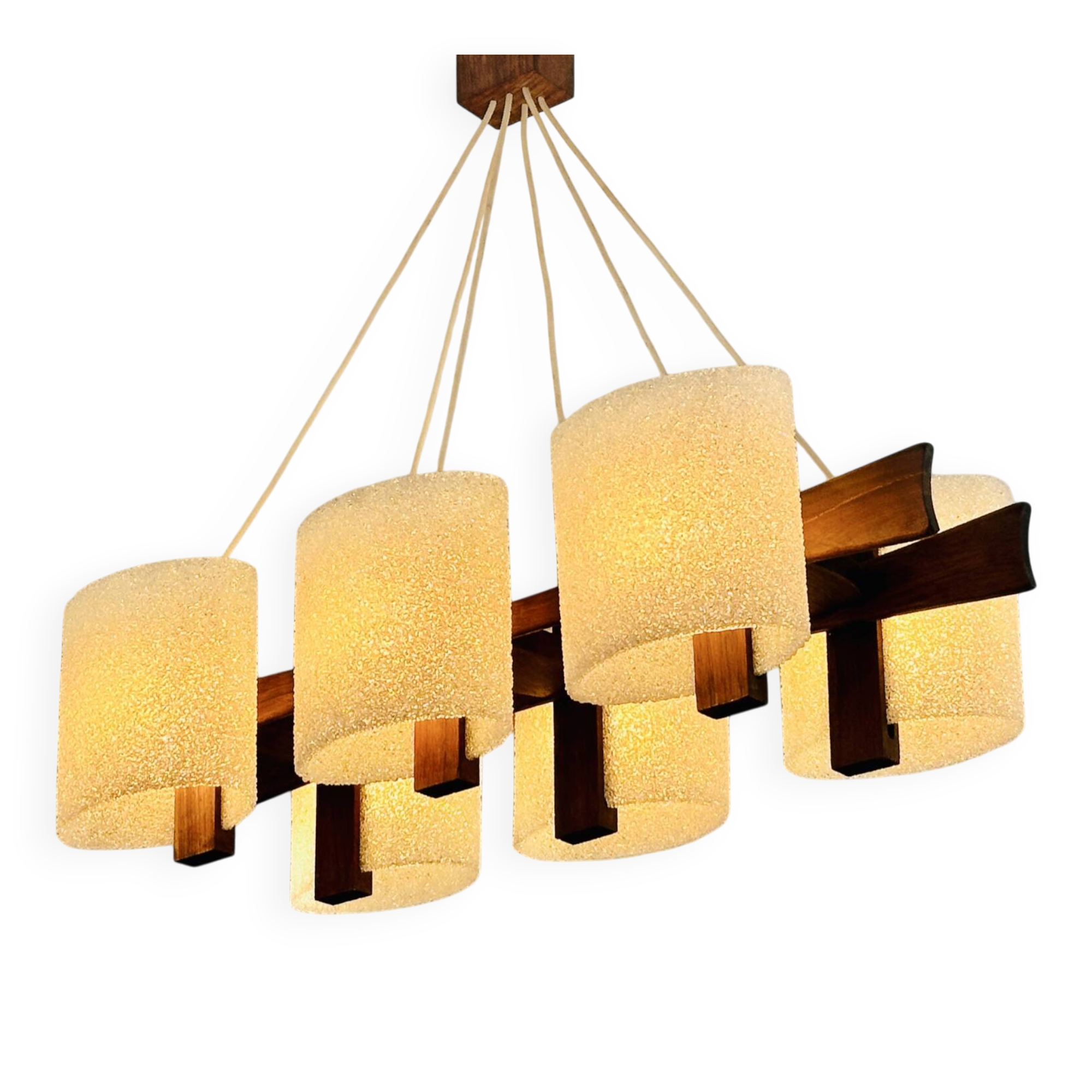 Scandinavian suspension in teak and acrylic Perspex from the 1960s.