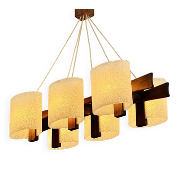 Suspension scandinave Teck et acrylique Perspex années 60