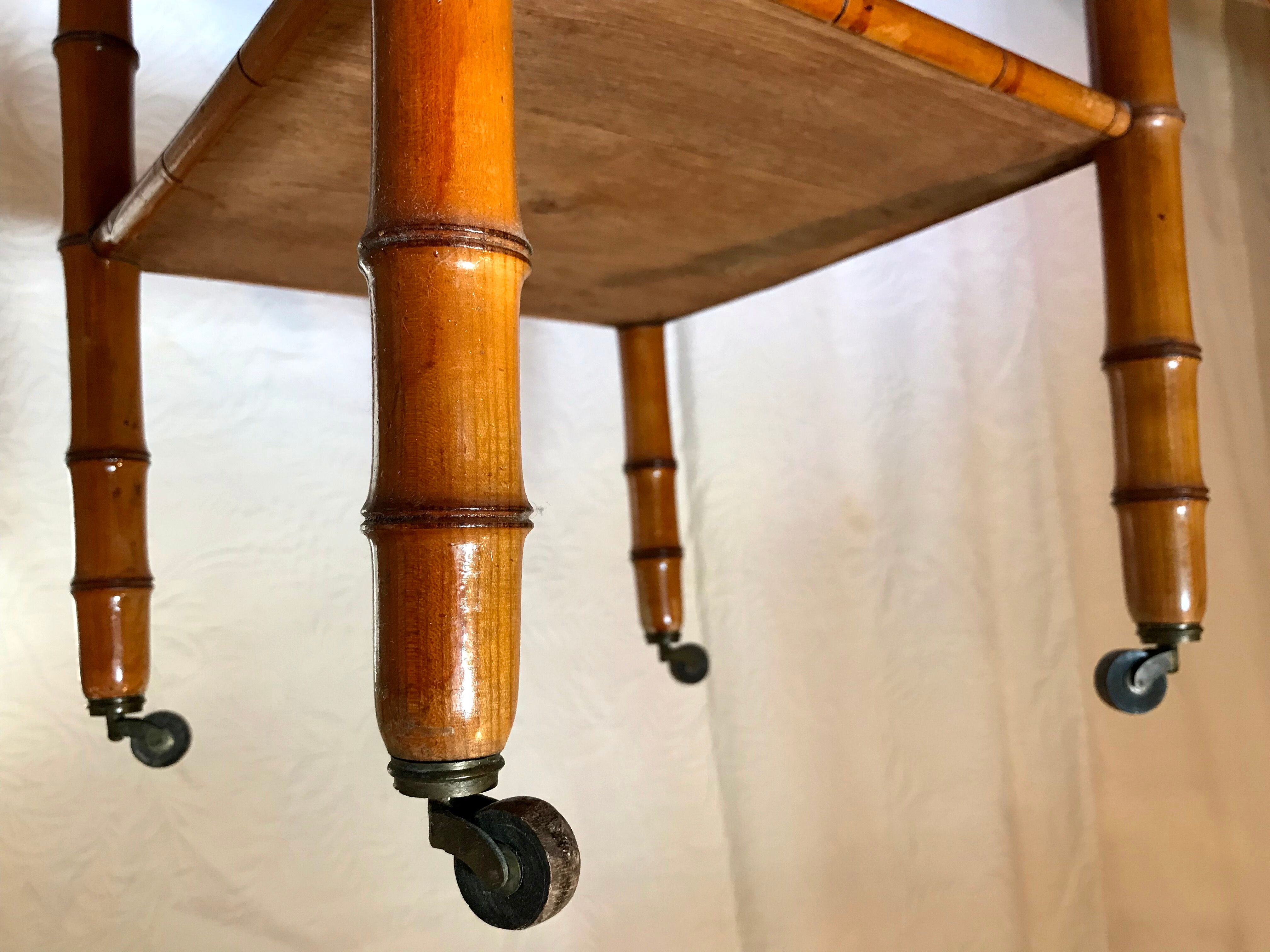 Bedside bamboo collection circa 1870 Napoleon III pitchpin cherry marble