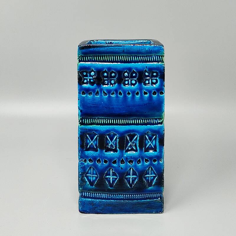 1960s Stunning Vase by Aldo Londi for Bitossi "Blue Rimini Collection"