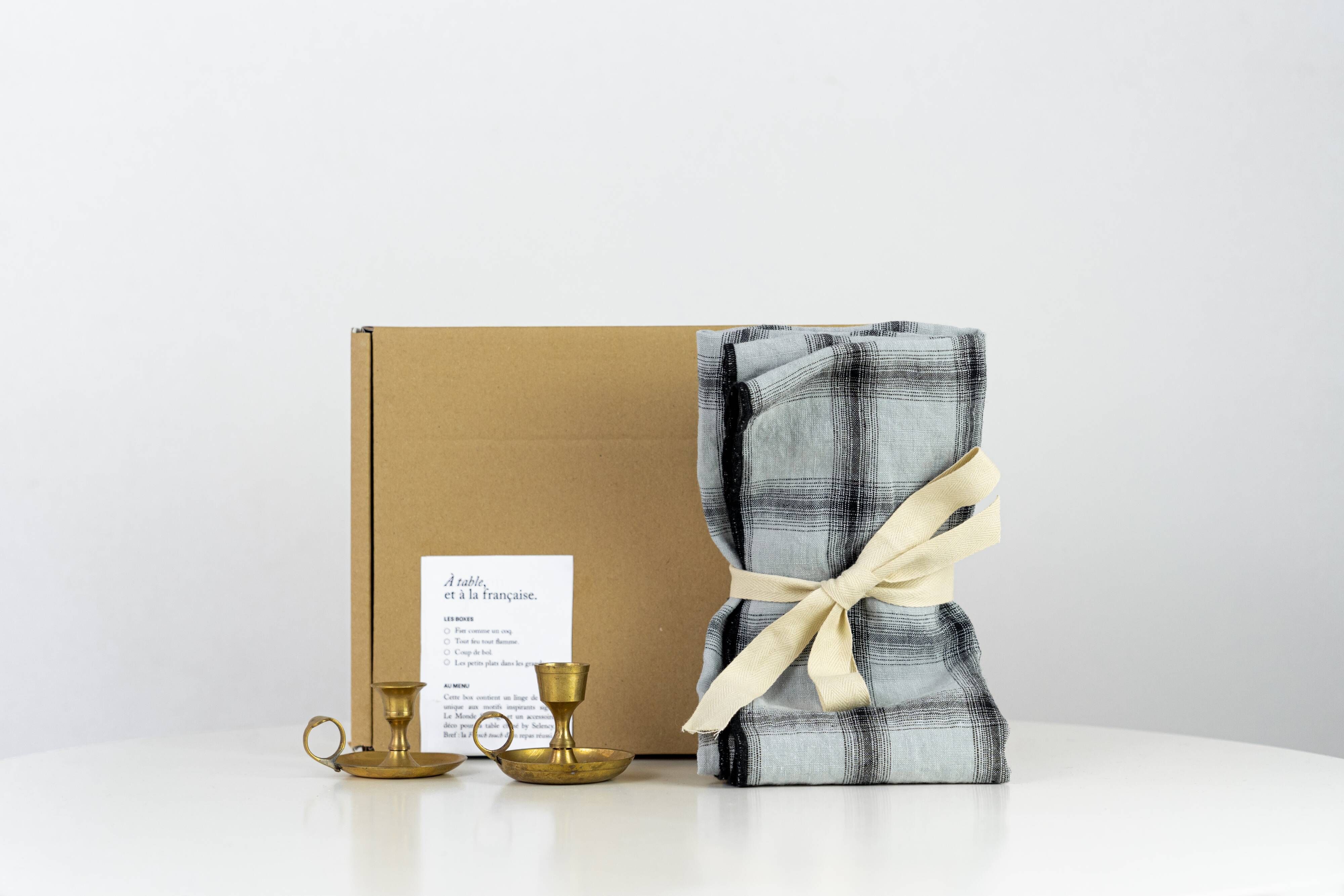2 candle holders and 2 tea towels — All fire all flame #49