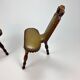 Ensemble de 2 tabourets de trépied en chêne brutaliste du milieu du siècle, années 1960