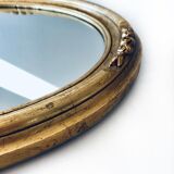 Golden oval mirror - 36 x 47