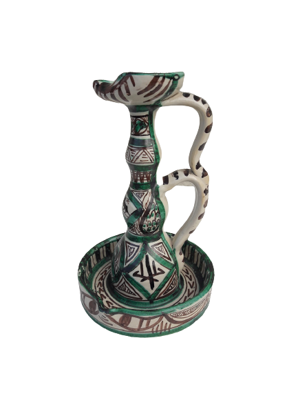 Ceramic candle holder signed
