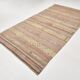 Tapis Kilim en laine tissé main, tons terreux doux, 6 x 11 cm, 169 x 321 cm