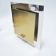 Pair of square metal and brass wall sconces