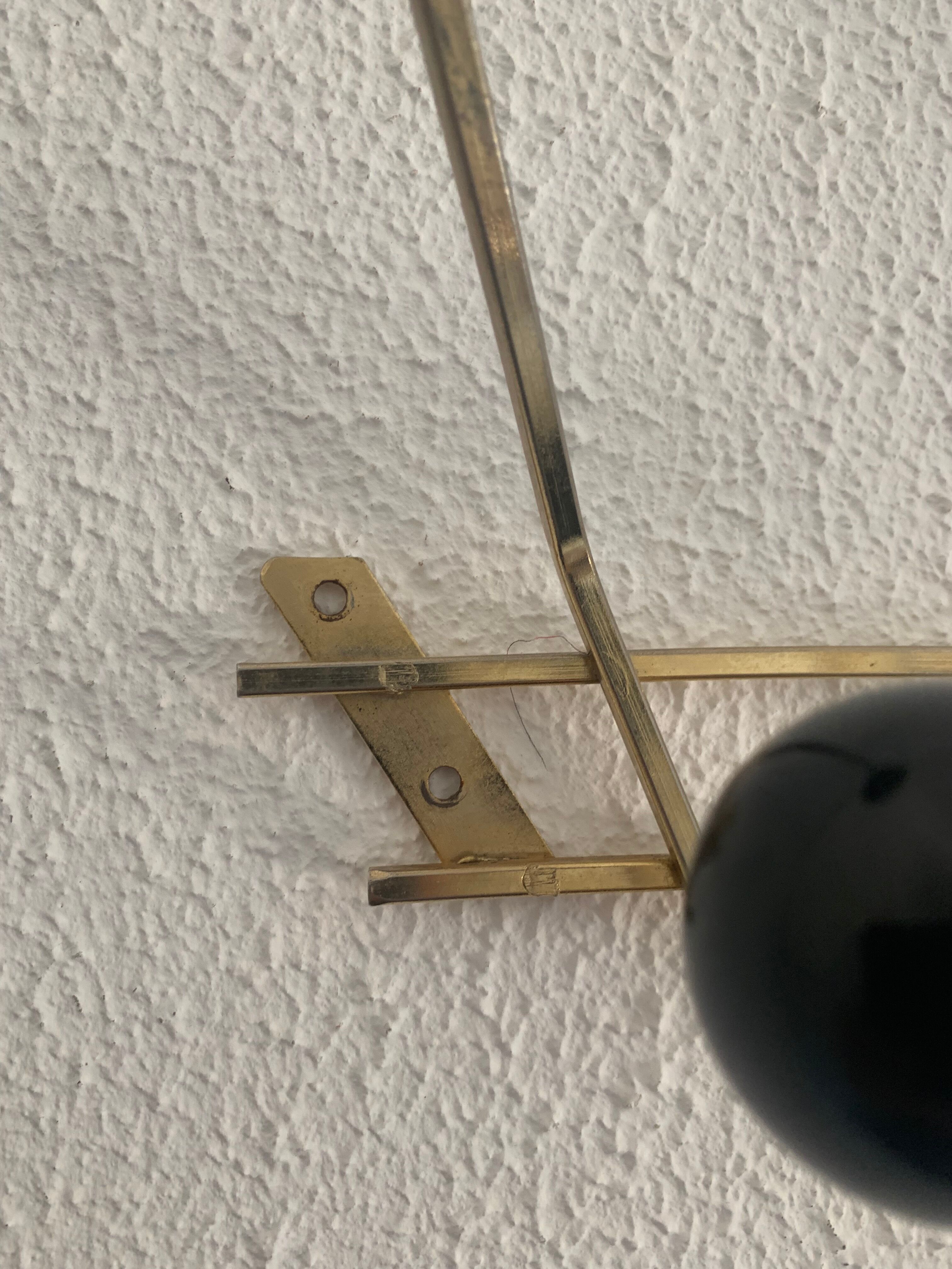 Vintage 1960 gold coat rack 6 hooks balls - 50 x 20 cm