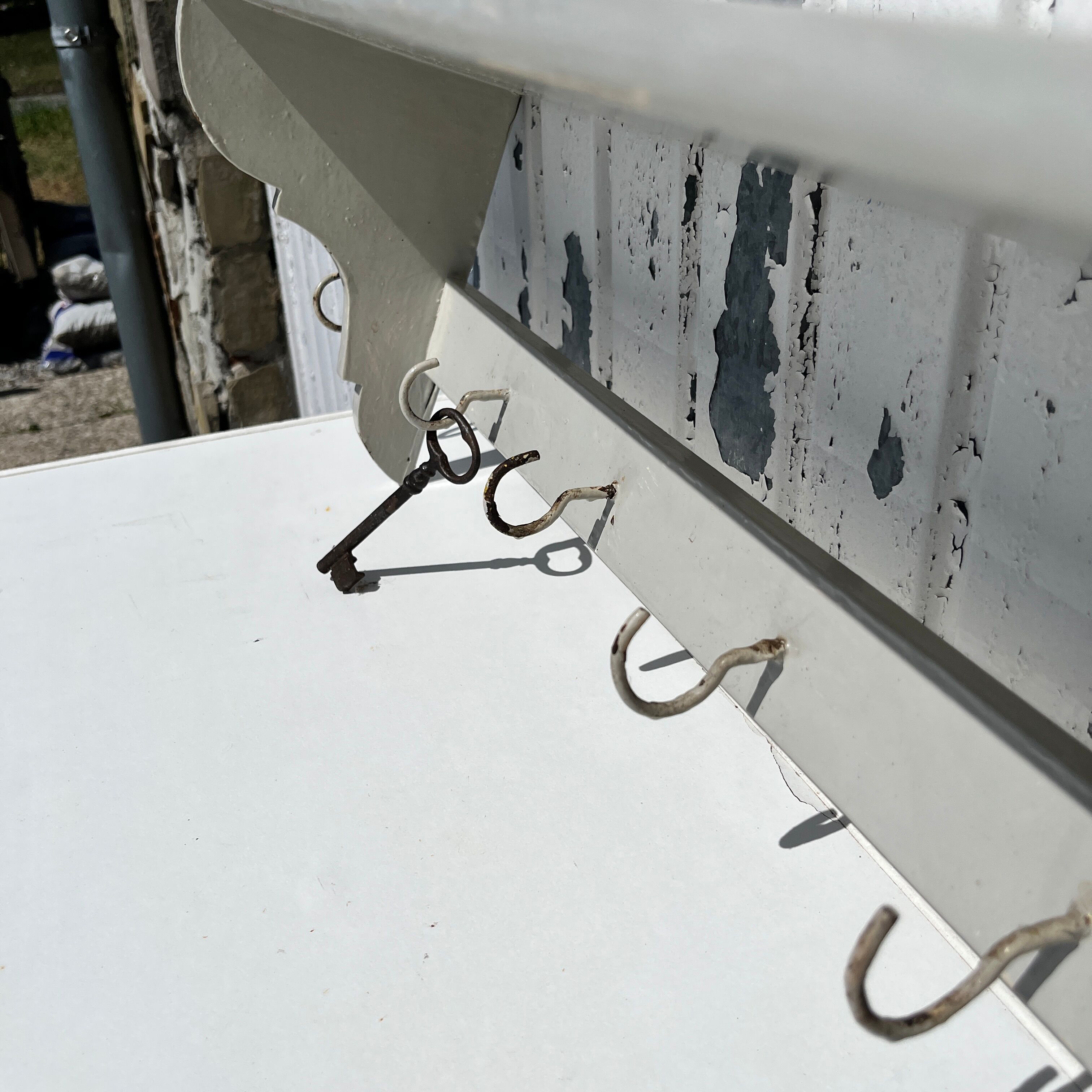 Painted wooden kitchen shelf