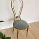Vintage Paolo Buffa Brass Vanity Chair: Chiavari Style, Blue Fabric, 1950s