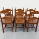 Set of 6 vintage brutalist chairs in oak wood from the 60s