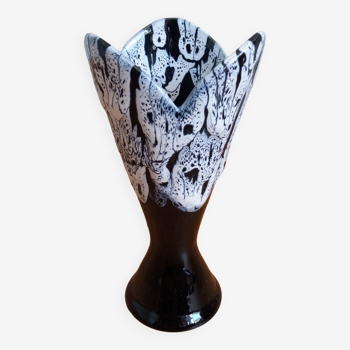 Flamed stoneware ceramic vase