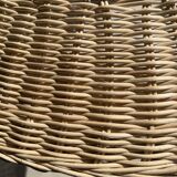 Rattan suspension or shade in the shape of a braided undulating circular tray d:80