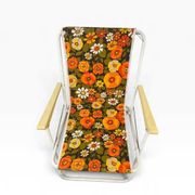 Chaise de plage/camping pliante orange vintage