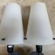 2 Wall Sconces with White Opal Glass Shades