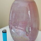Pebble-shaped ceramic vase, signed