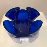 Vase bleu modèle "mouchoir" vintage
