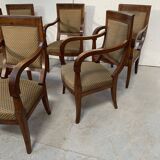 Suite de six fauteuils Restauration en acajou XIX siècle