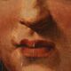 Ancient painting Female head attributed to A. Del Sarto, tempera on wood