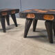Vintage rustic wooden side tables or stools, 1960s
