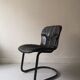 Black metal chair and Leather Cidue, Italy 1970