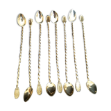 Set of 8 golden cocktail spoons