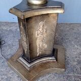 Silver carved wood floor lamp from the 1940s
