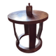 Round Art Deco coffee table in solid oak – 1930s-40s
