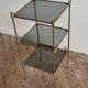Three-tiered gilded brass bamboo selette by Maison Baguès