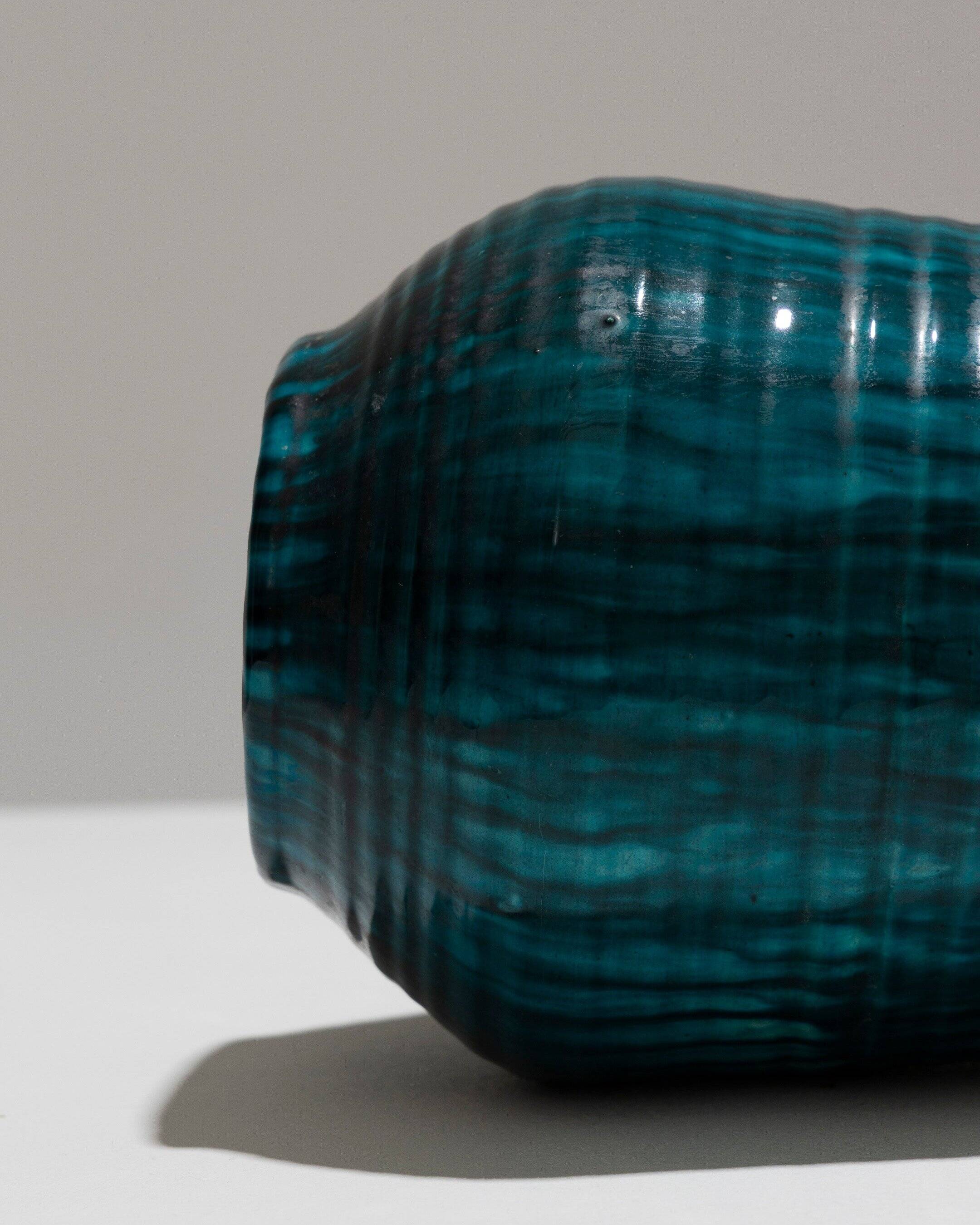 Vase en faïence à coulures, accolay, 1950s